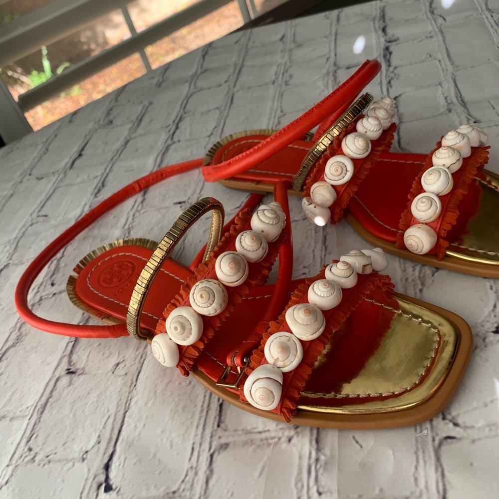 NWOT Tory Burch Sinclair Seashell Sandals - Picture 6 of 8